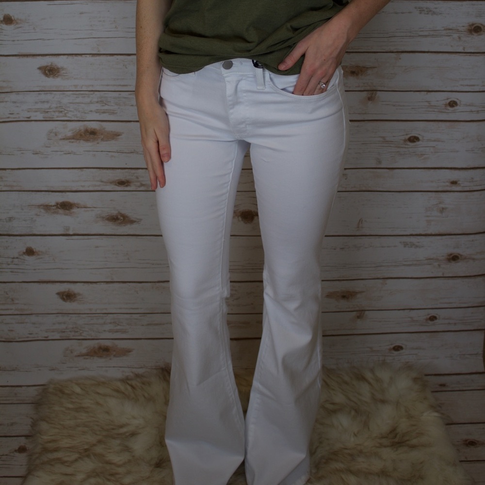 White Denim Flares
